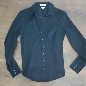Express Women's Dark Button-Down Shirt